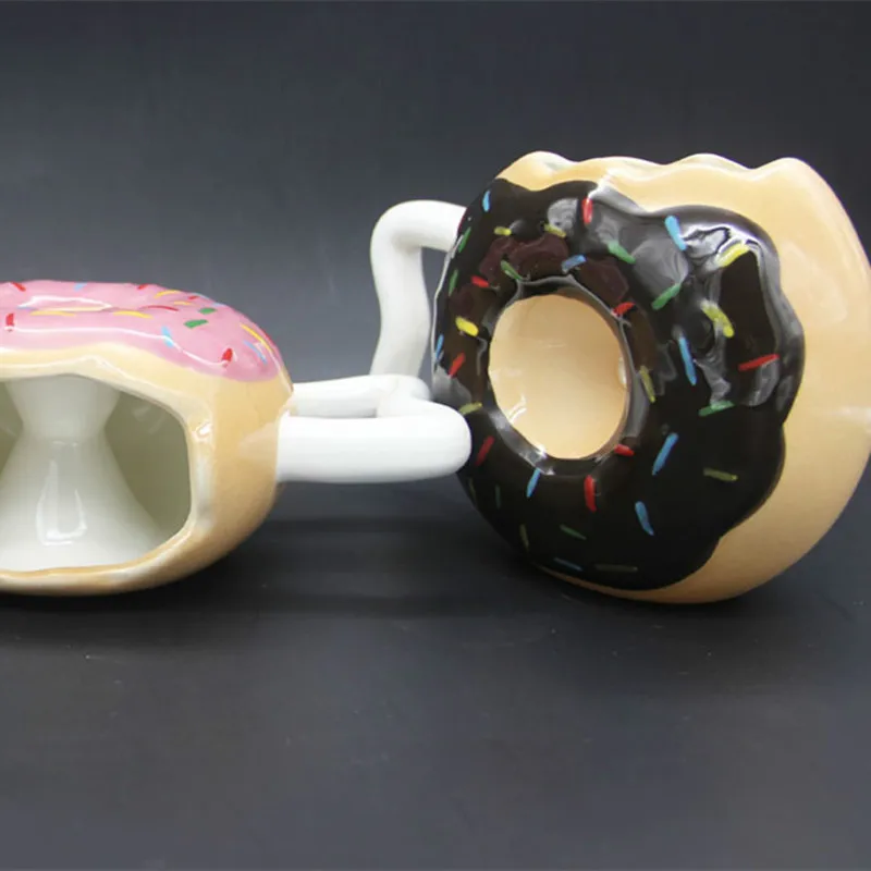 Креативные керамические кофейные кружки с пончиком чашка для хлеба печенья воды