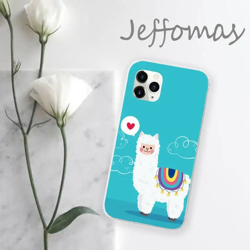 

Lama Llama Alpacas Accessories Phone Case Transparent for iPhone 11 12 mini pro XS MAX 8 7 6 6S Plus X 5S SE 2020 XR