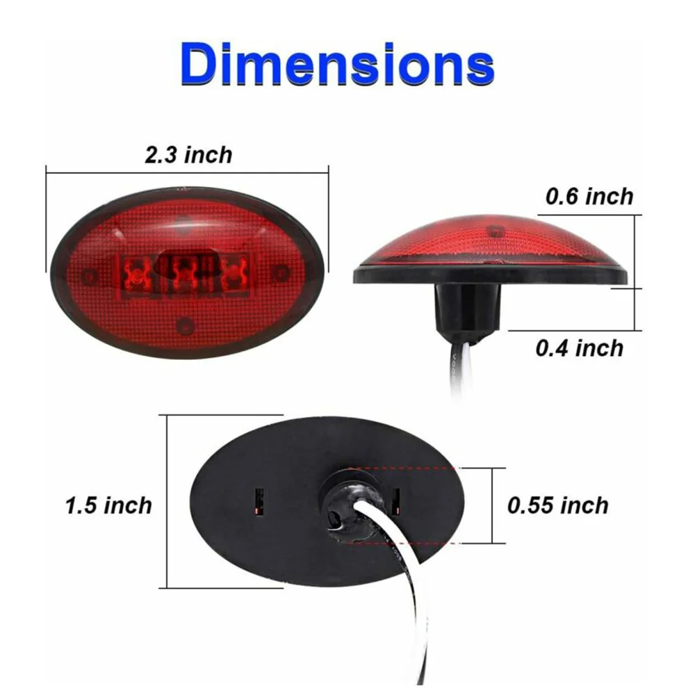 

Waterproof Lights Front&Rear Fender Side Dustproof Shockproof Amber&Red