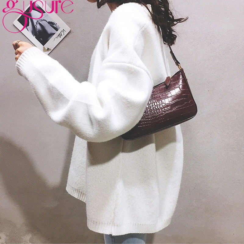 Gusure Модные Винтажные женские сумки на плечо с крокодиловым узором 2021 модная