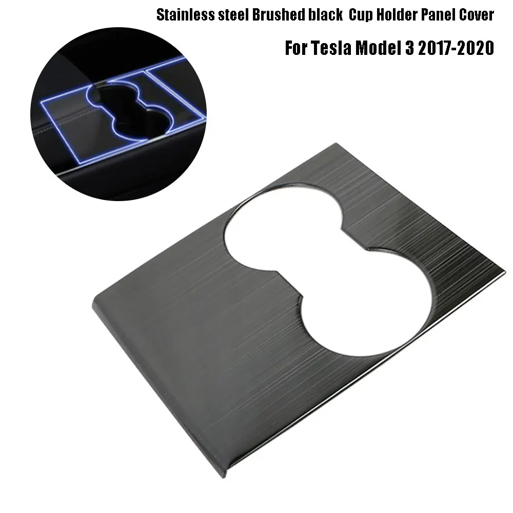 

1 шт. матовый черный из нержавеющей стали матовый черный консоль держатель чашки панель Крышка отделка для Tesla модель 3 2017-2020