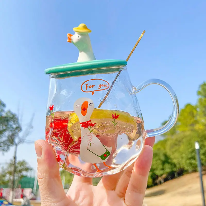 Термостойкая кружка для кофе 450 мл с ложкой и крышкой | Дом сад