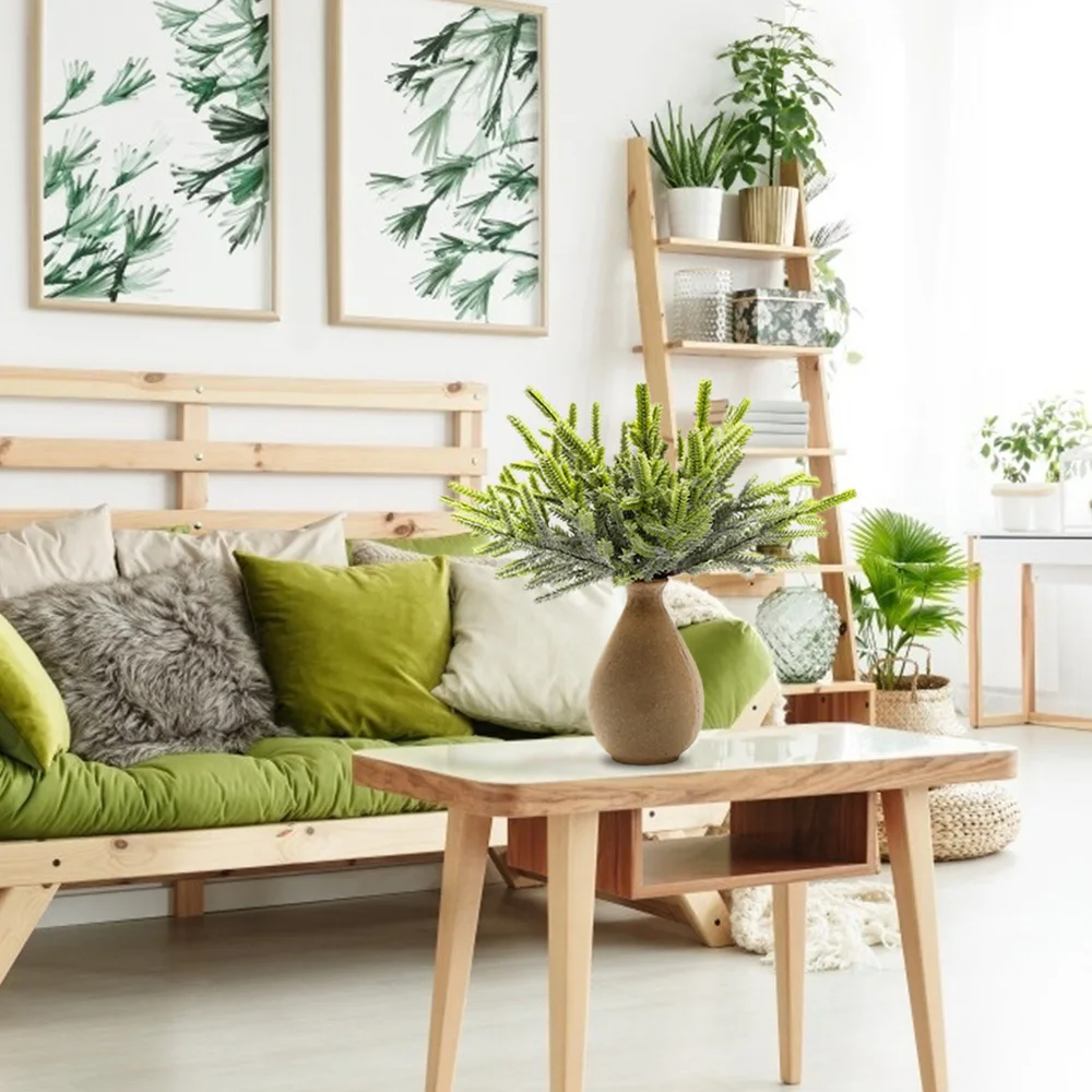 6 шт./компл. искусственные сосновые иголки цветы ветка венок гирлянда ручной