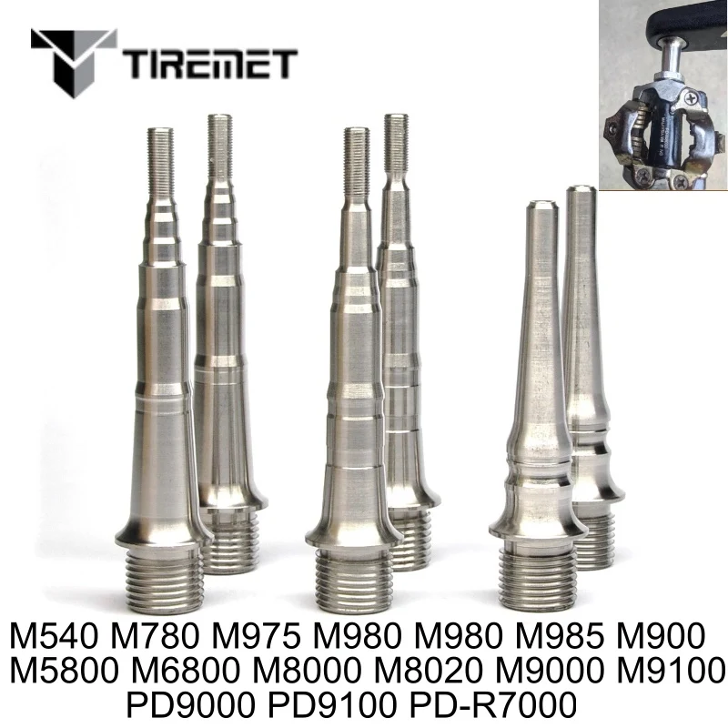 Tiremet 1 пара велосипедных титановых педалей шпинделя для Shimano Axle EPDM9000 M540 XTR985 980 epdm8000