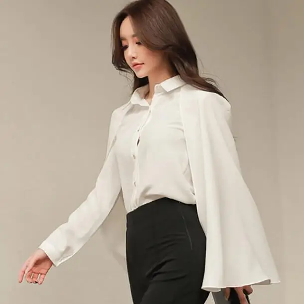 Весна 2020 длинный рукав белая накидка рубашки для женщин повседневные свободные
