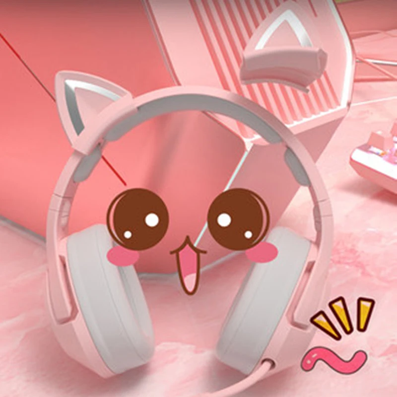 Игровая гарнитура K9 с микрофоном проводная Hi-Fi кошачьими ушами 7 1 каналов для