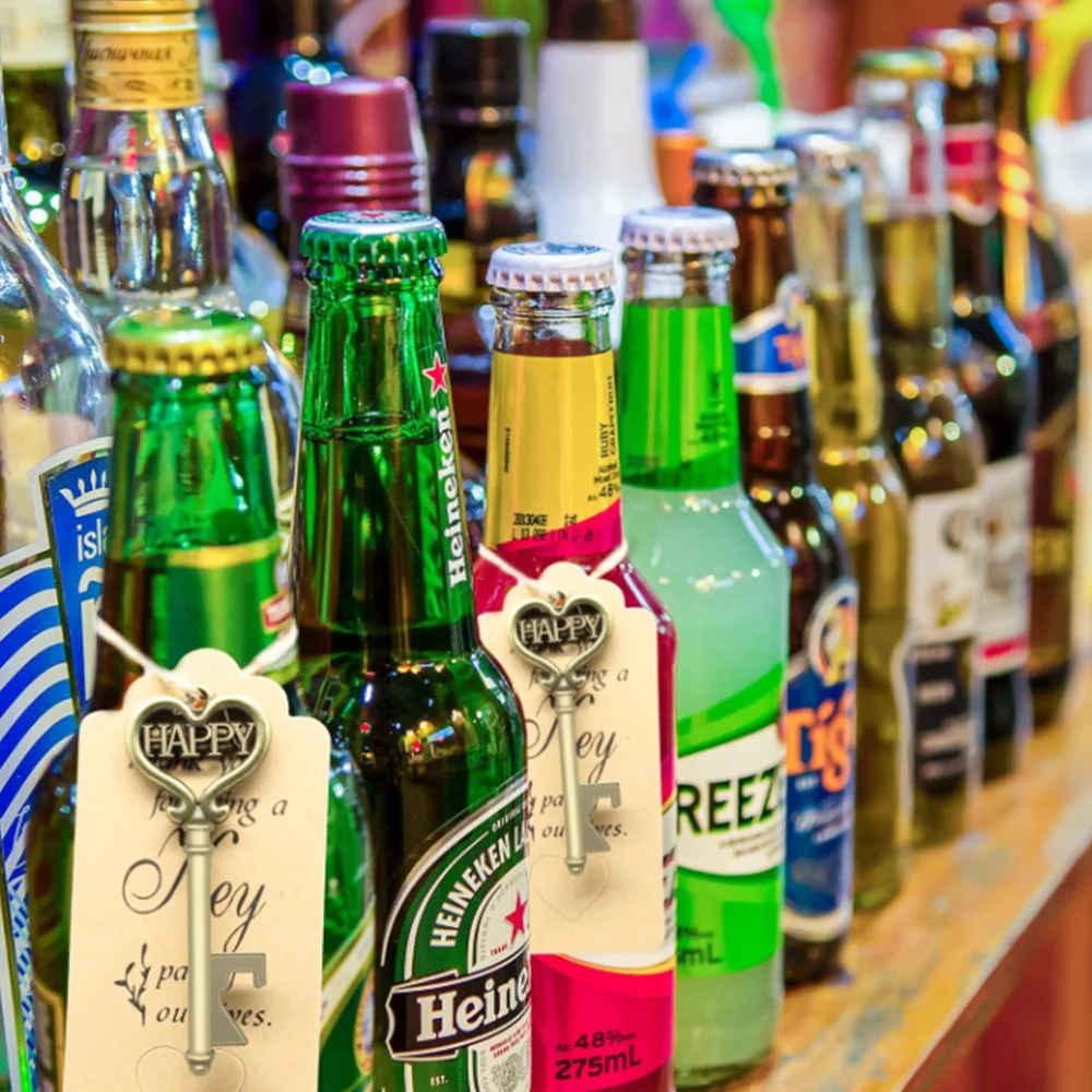 

Key Bottle Opener with Tags Bridal Wedding Wine Ring Keychain Party Favor Bridal Shower Favors Wedding Gifts for Guests