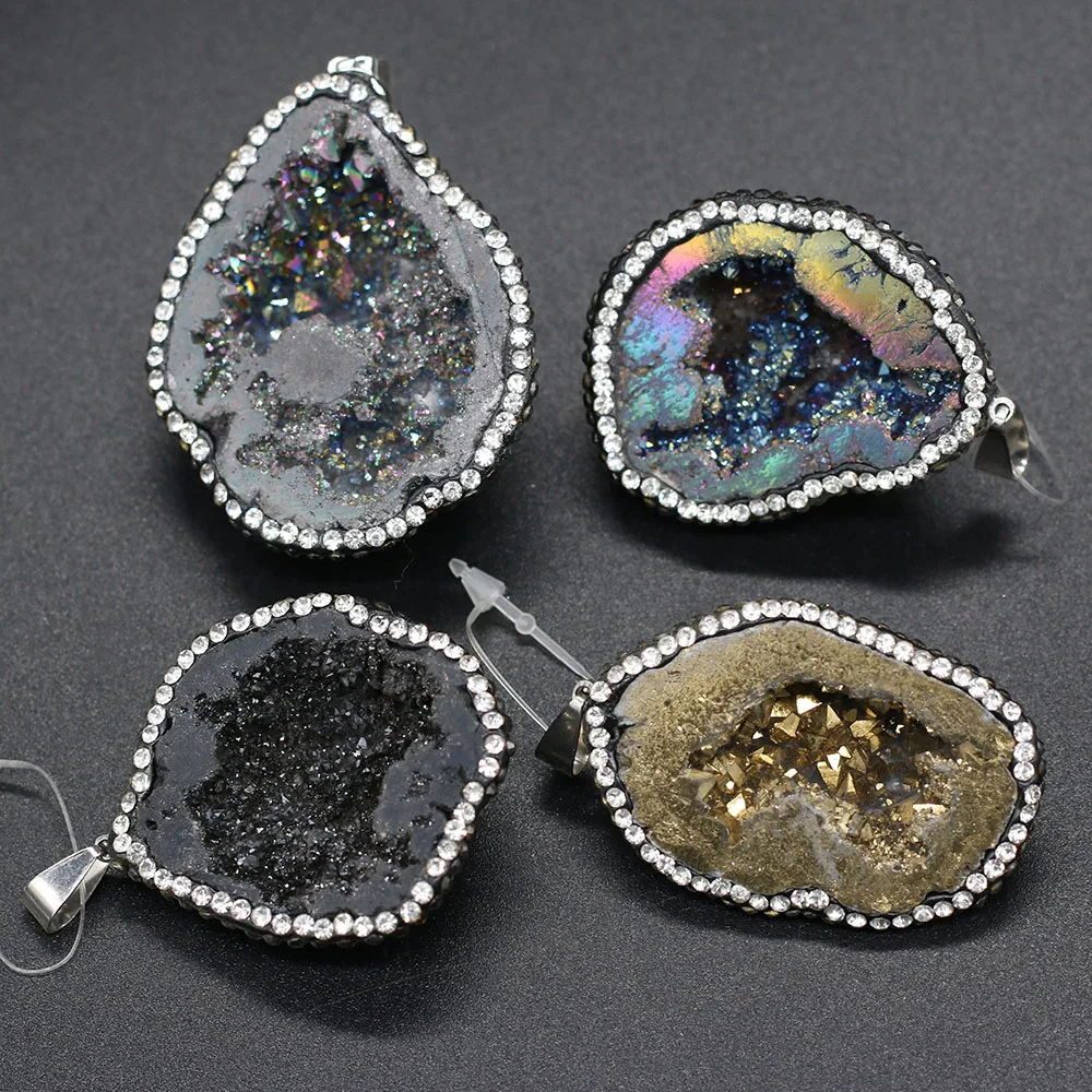 

Natural Stone Pendants Druzy Crystal Irregular Pendant Charms for Jewelry Making DIY Accessory Necklace Bracelet Accessories