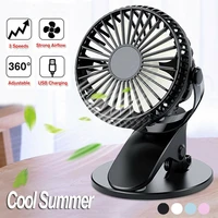 new usb rechargeable clip desktoptable fan mini portable clamp fan 360degree rotating ventilator with 3 speed air cooler fan