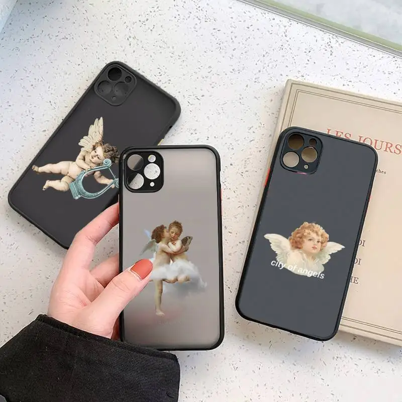 

baby angel painting aesthetic art Phone Case For iphone 12 11 7 8 plus mini x xs xr pro max matte transparent cover