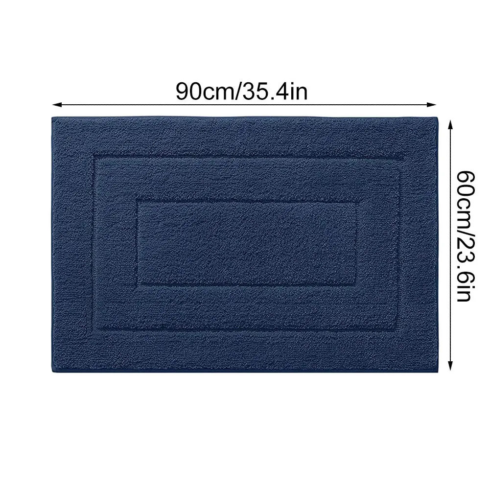 

Bath Mat Non-Slip Soft Bathroom Non-Slip Soft Carpet Extra-Thick Water Absorbent Washable Shower For Tub Shower 90x60cm Blue