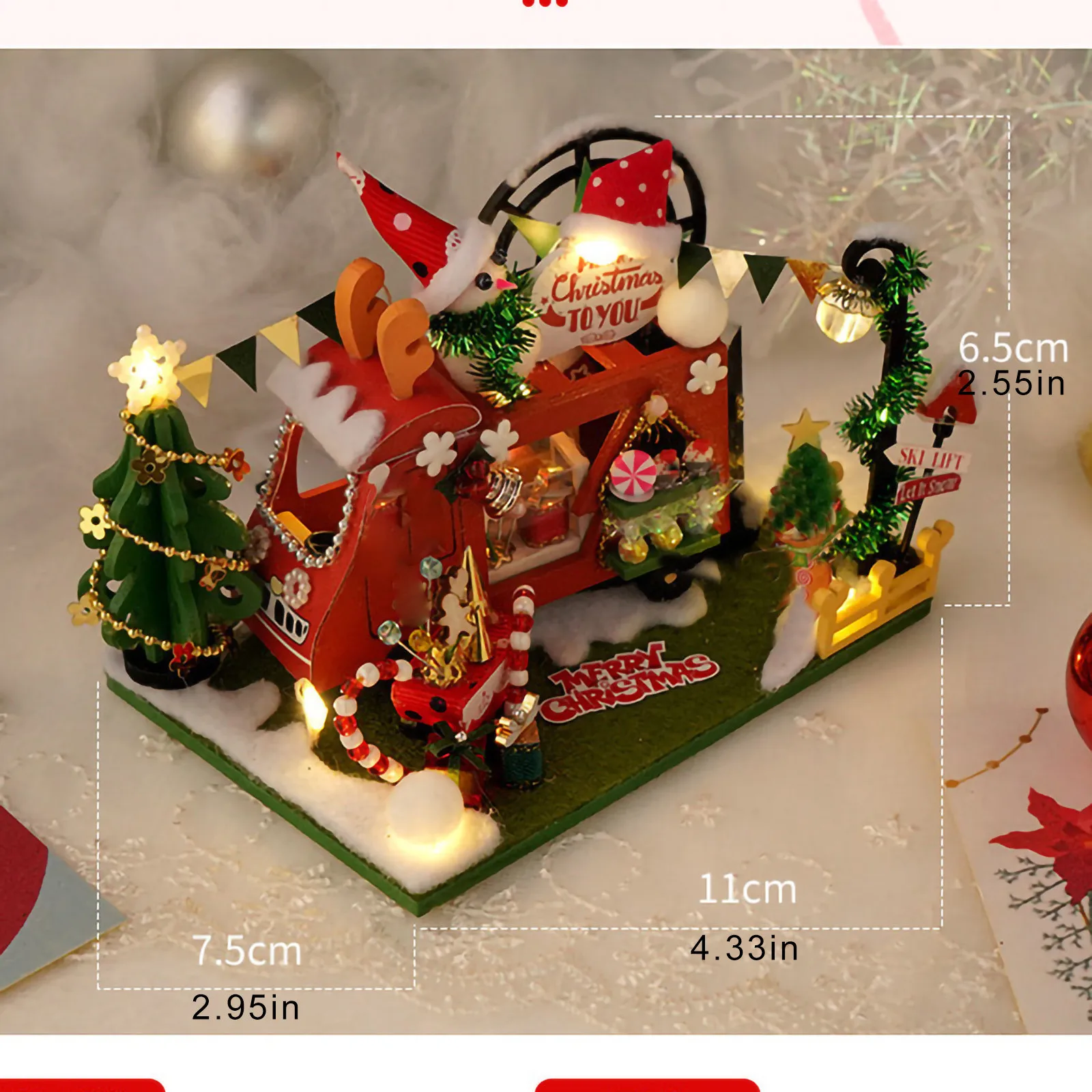 Домик для собственной сборки Рождественский домик деревянный ручной работы