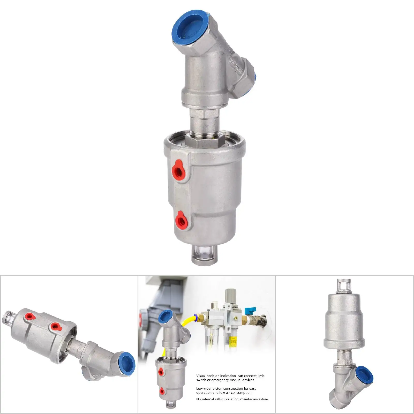 Шаровой кран привода из нержавеющей стали с воздушным приводом угловой седловой