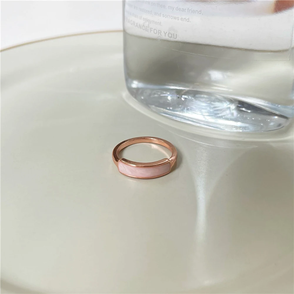 

Han Edition Contracted Fashion Personality Creative Design Pink Geometry Women Jewelry Ring Number One Choose