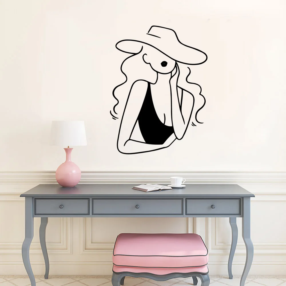 Мультяшная Настенная Наклейка для салона красоты домашний декор украшение