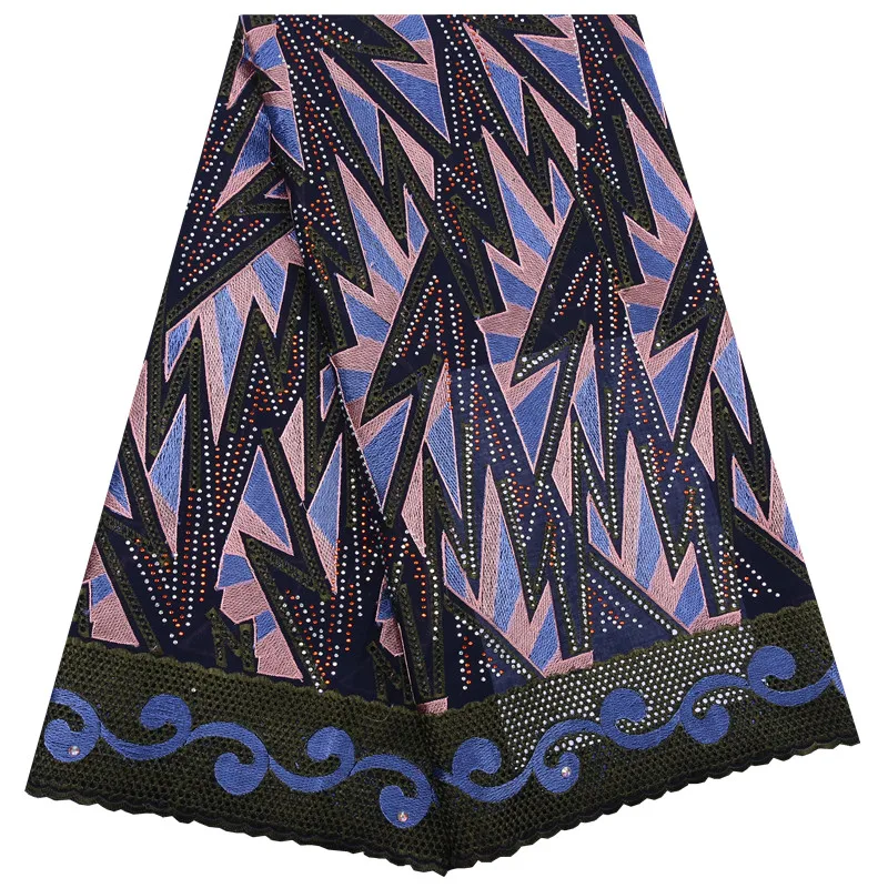 Камнями африканская швейцарская вуаль кружева в швейцарском стиле высокого