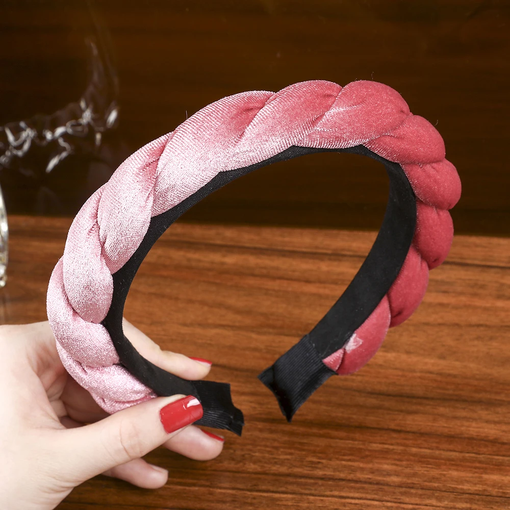 Twist Pink LEVAO однотонное бархатное украшение для волос с зубьями аксессуары для волос Корейский Твист повязка на голову для женщин и девочек - Цвет: Twist Pink