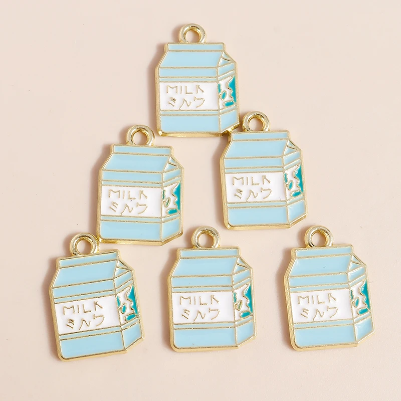 10 шт. 18*12 мм милые эмалевые молочные Подвески для изготовления ювелирных изделий