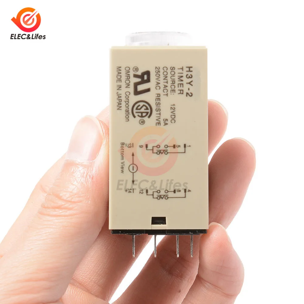 Реле задержки времени H3Y 2 DC 12V 24V AC 110V 220V для детей на возраст от 0 до 30 секунд минут