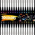 Металлическая ручка-маркер, 30 цветов, для рисования, для черной бумаги, рисунков в фотоальбомах, школе, товары для рукоделия