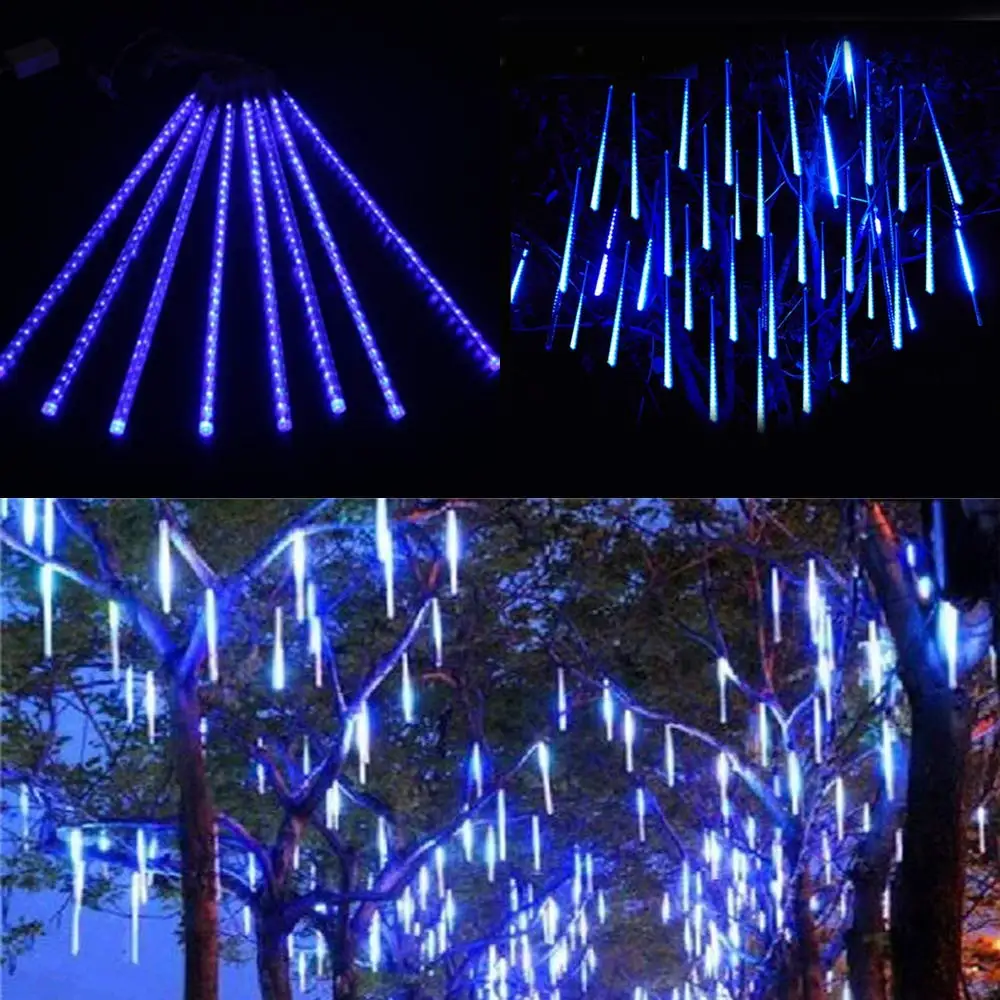 8 Tubes LED Meteor Shower Rain string light 50cm 30cm Icicle Snowfall raindrop Xmas decoration +AC110-240V Power adapter | Лампы и