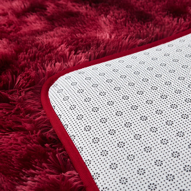 Красный с длинным ворсом тай дай напечатанный ковер Alfombra теплые домашние тапочки