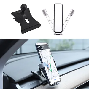 car cell phone mount for tesla model 3y fixed clip safety cellphone holder stand phone mount car accessories free global shipping