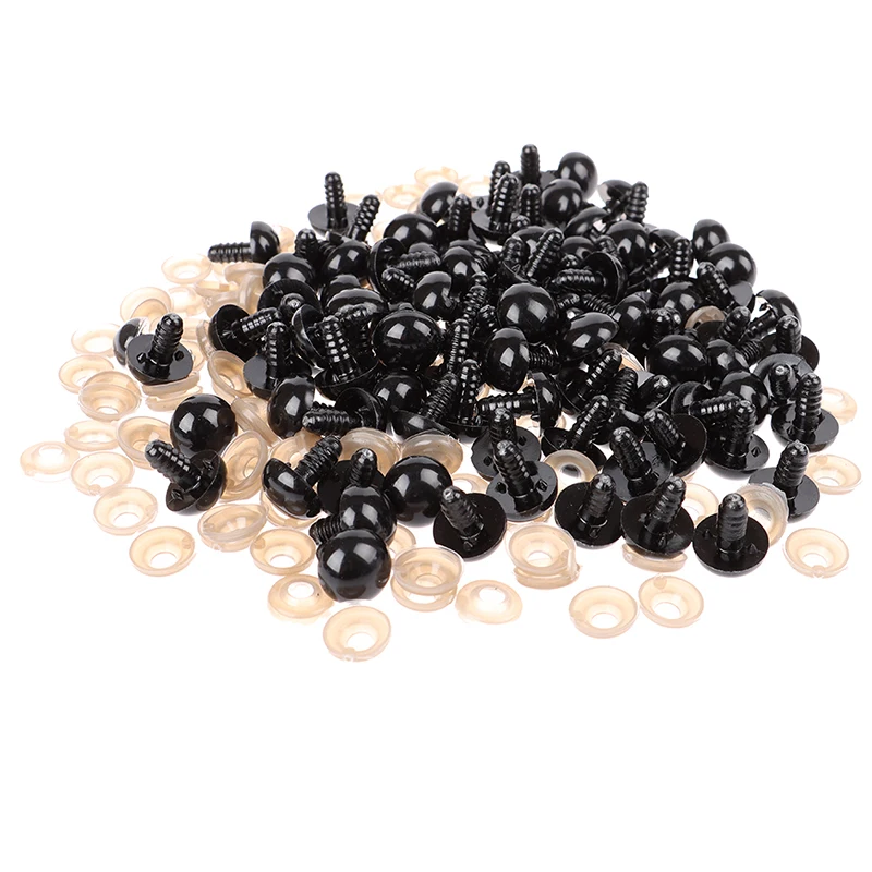 

100sets Findings Stuffed Toys Glitter Safety Eyes Nonwovens Hard Washer Clear Plush Doll Round Plastic Safety Eyes 8/10/12/15 mm