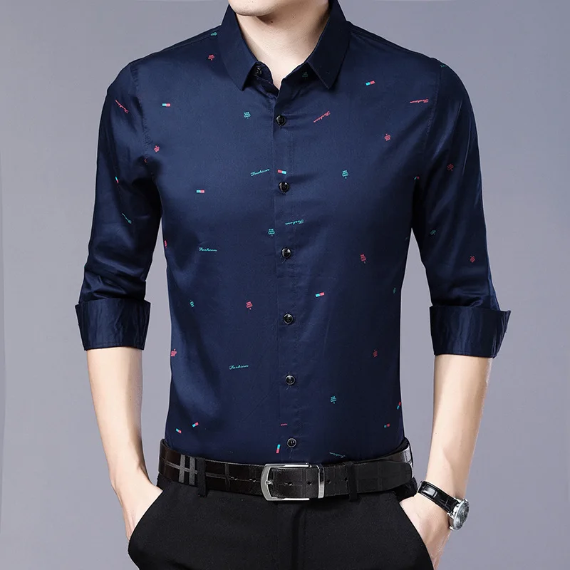 Высококачественная Роскошная рубашка из ледяного шелка одежда шелковые рубашки