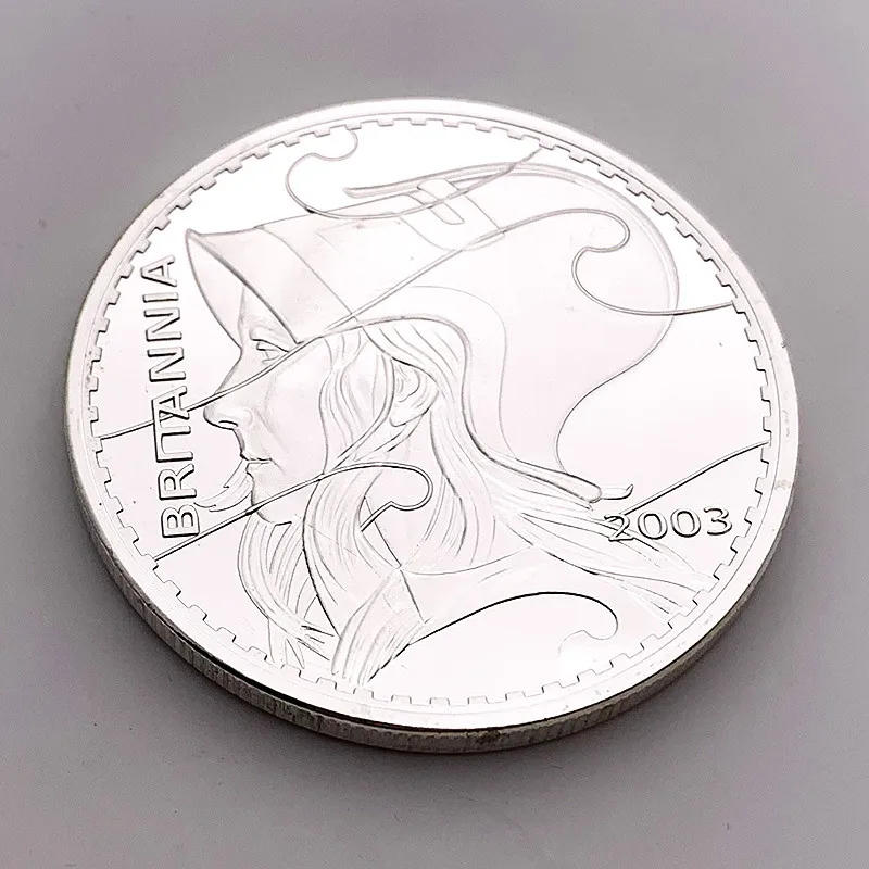 Коллекционная Посеребренная монета Элизабет из Великобритании 2003 подарок