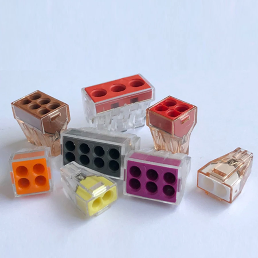 10 шт., универсальный компактный клеммный блок с рычагом для проводника