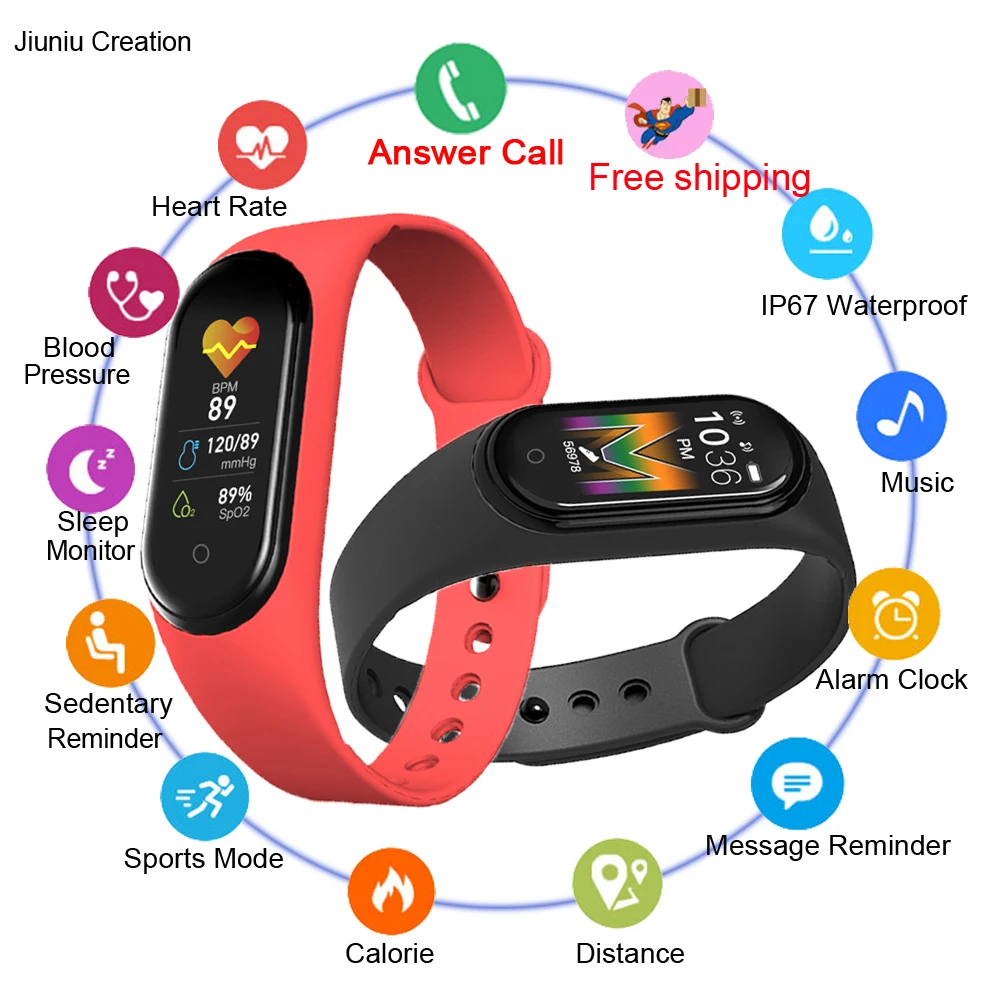 Smart Watch Men‘s Women' Smartwatch For Xiaomi Apple Android Sport Sleep Fitness Blood Pressure Tracker With Bluetooth Wrist M5 |