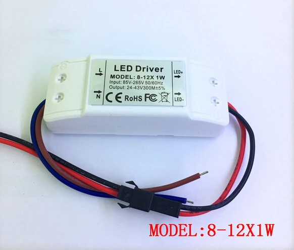 

85-265v LED Driver Power Supply 300ma Input For Led Ceilling Light Panel Light Downlight Transformers 8-12x1w 8w 9w 10w 11w 12w