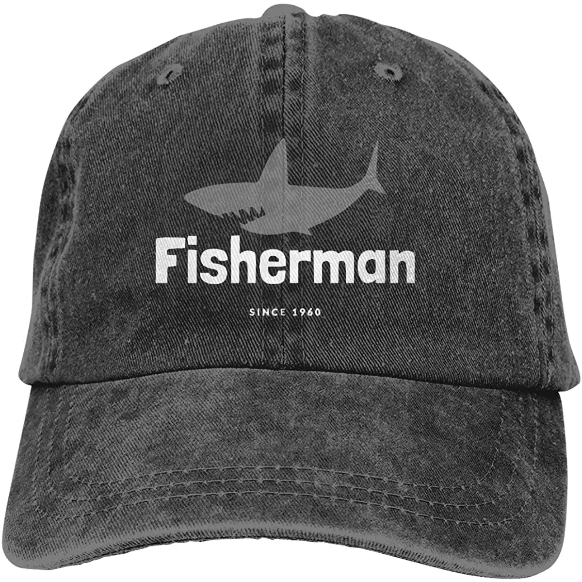 

Unisex Fisherman Vintage Washed Twill Baseball Caps Adjustable Hats Funny Humor Irony Graphics Of Adult Gift Black