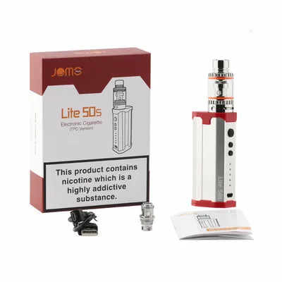 

Original Jomo Lite 50s Box mod Vape 10-50w Adjustable Wattage battery with 2ml Tank vapor pen starter vape Kit