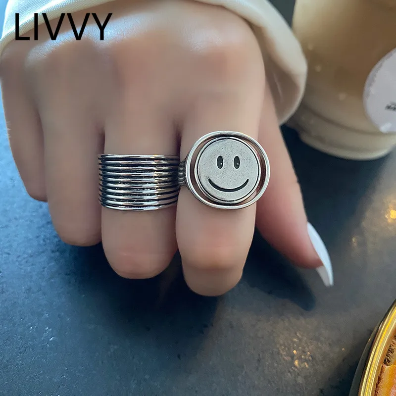 Новое модное многослойное широкое кольцо LIVVY в стиле ретро для женщин уникальный
