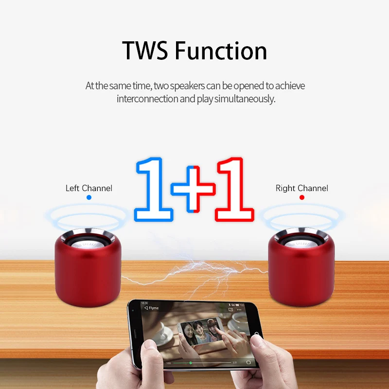 2021 супер-компактный портативный Bluetooth-динамик TWS лучший звук басы дистанционное