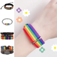 2021 fashion woven watch band wristband rainbow bracelet korean style adjustable women bracelet charm straps couple jewelry