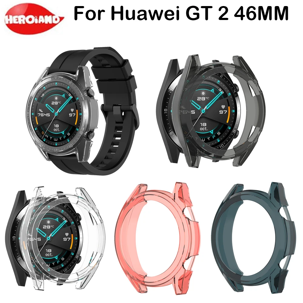 ТПУ Тонкий Смарт часы защитный чехол для Huawei Watch GT 2 46 мм полоса рамка с защитой от