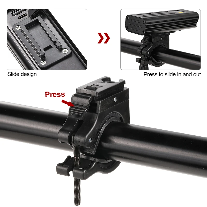 usb front bicycle light 5 led bike handlebar lamp digital display cycling flashlight with type c charging power bank function free global shipping