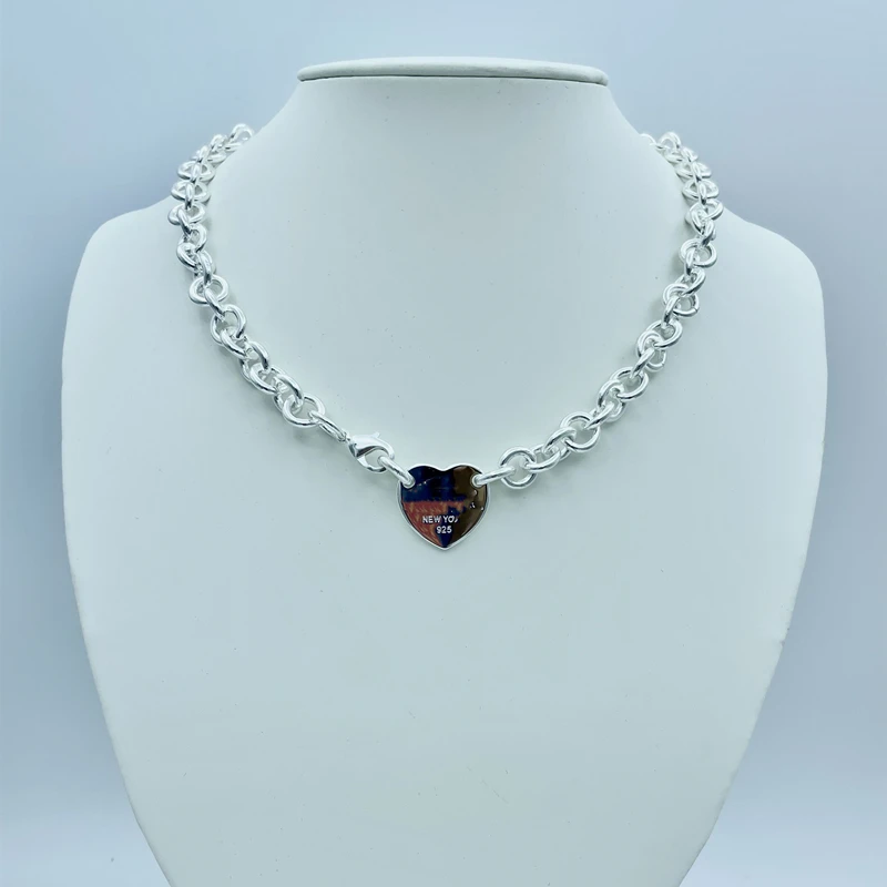 

925 Sterling Silver T Necklace High Quality 1:1 Ladies Fashion Elegant High Quality 11