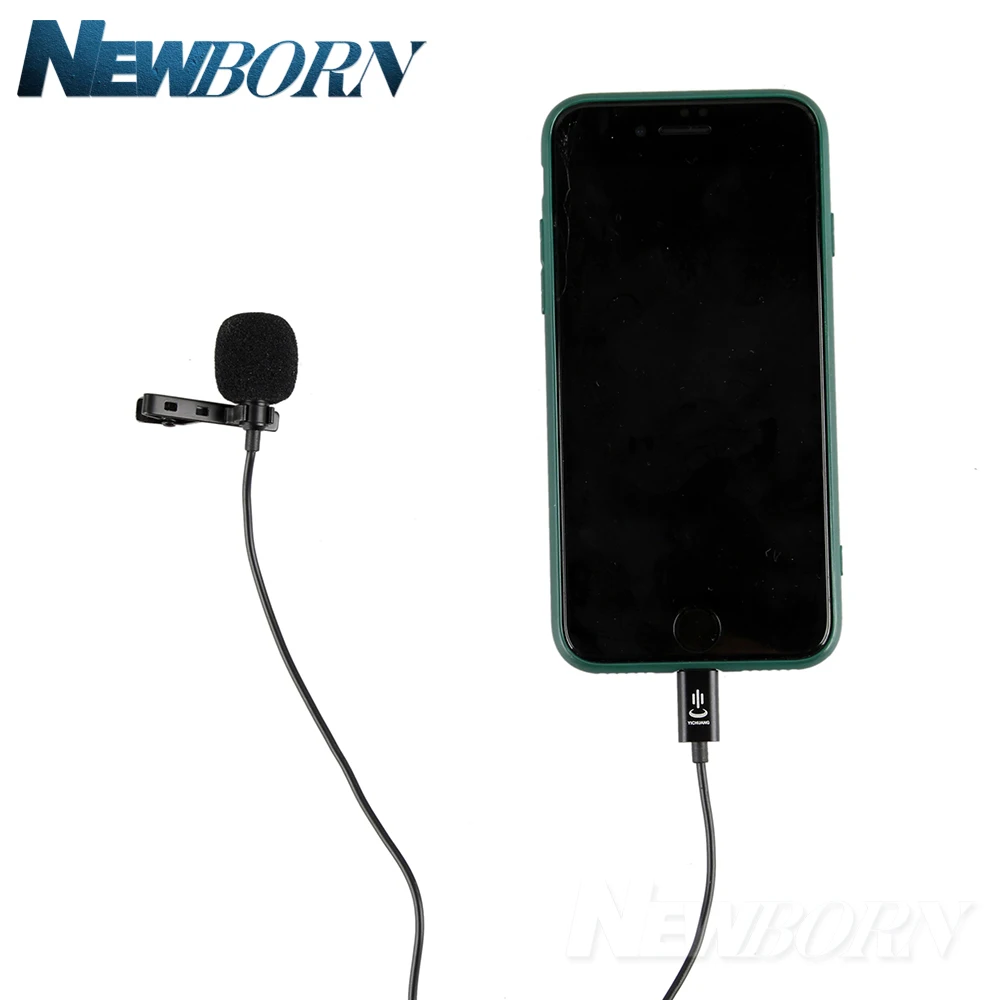 YC-LM10 телефон аудио видео запись Lavalier конденсаторный микрофон для iPhone 8 7 6 5 4s 4 ipad huawei Sumsang Xiaomi type C