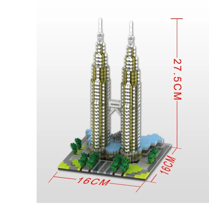 YZ 057 международно известная архитектура Куала Лумпур Petronas башня 3D Модель Mini Diamond