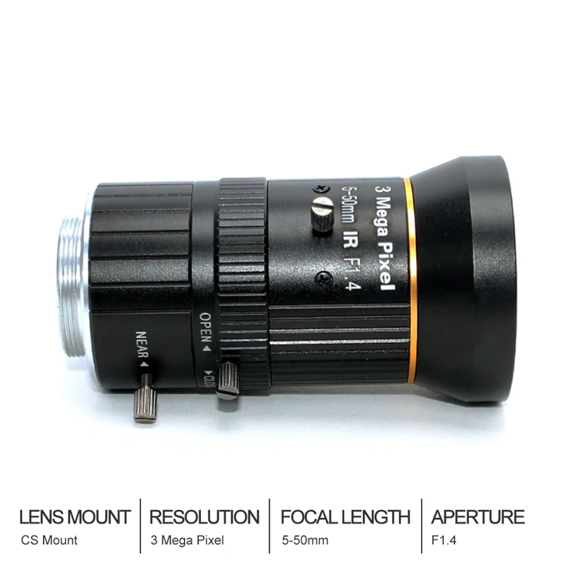 1/2. 5-дюймовый 3MP 5-50 мм C-Mount Zoom Lens для IMX477 Raspberry Pi HQ Camera с фотоадаптером | Мобильные