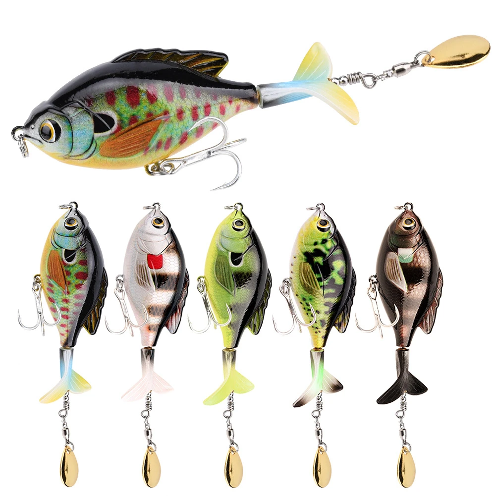 1Pcs 95mm/17g Rotating Metal Vibration Bait Spinner Spoon Fishing Lures Crankbait Floating Pesca Top Quality 360°Rotating Tail - купить по