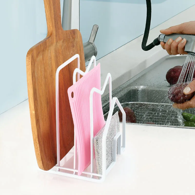 

Kitchen Multi-Function Pot Lids Holders Chopping Board Pan Pot Cover Rack Stainless Steel Bowls and Plates Storage Organizer