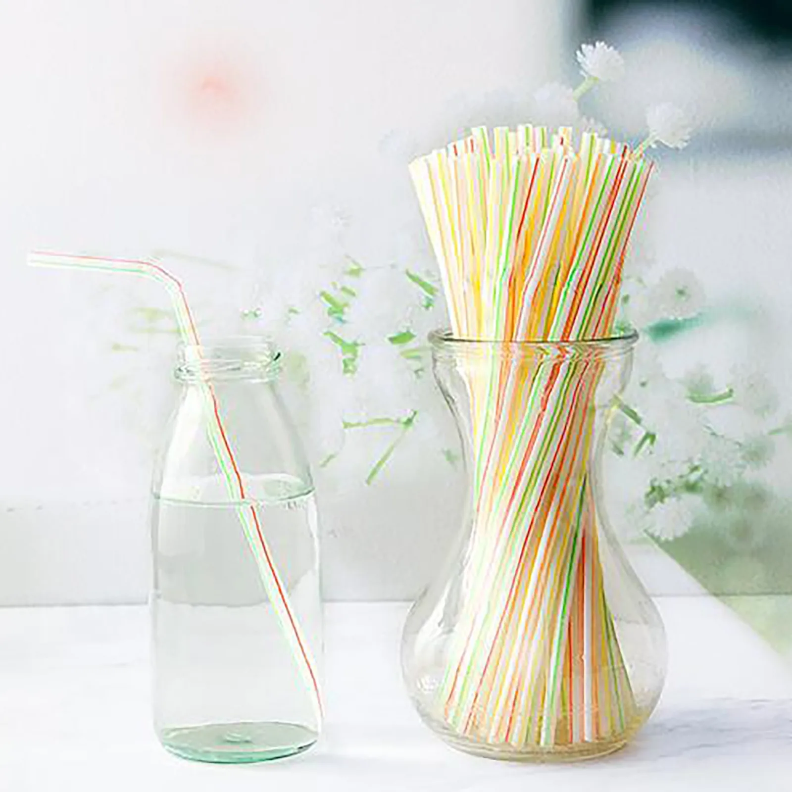 

2021 NEW Outdoor Hiking Travel Picnic Straws Disposable Colored Elbow Material Straws Juice Drink Straws