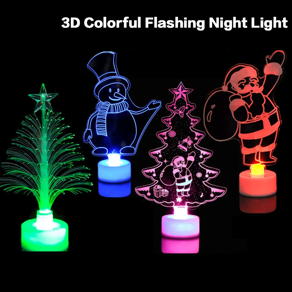 

3D Led Night Light Santa Claus Shape 7 Color Change Lamp Christmas Decorative Present for Children Gifts New Year 2021