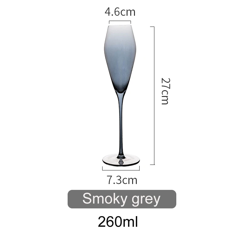 Smoky grey Радужное покрытие Бессвинцовая Хрустальная стеклянная чашка Наклонный рот бокал для вина коктейльное стекло бокалы для шампанского бокал для вечеринок посуда для напитков - Цвет: Smoky grey