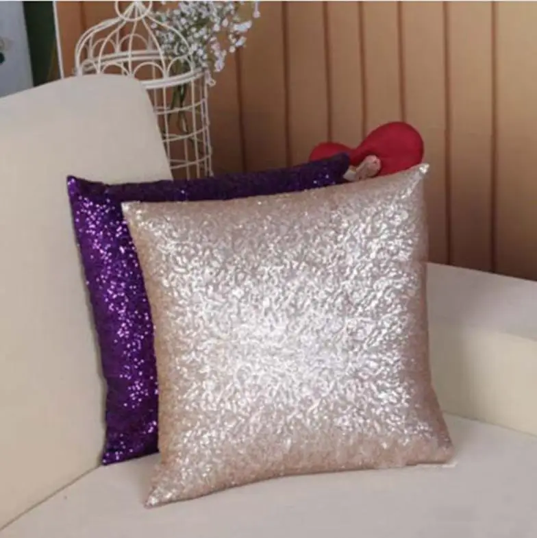

Fashion Luxurious Sequin Pillow Zipper Pillow Case Home Throw Pillowcases 7Colors IC673634